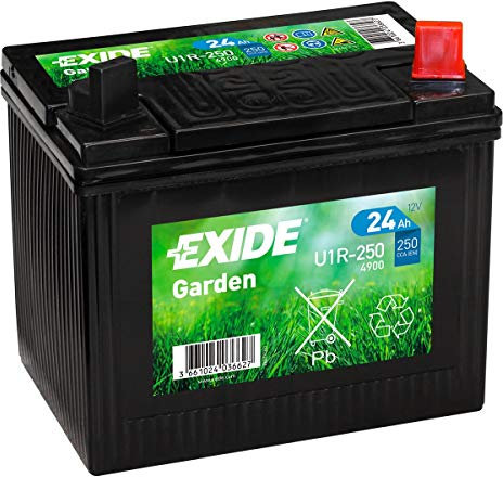 EXIDE- Batteria per tagliaerba da 12V 24Ah 4900 U1R-250.