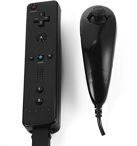 2in1 Nunchuck and Remote Controller with Wrist Strap for Nintendo Wii & Wii U