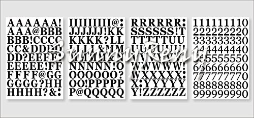 Pack of 250 Vinyl Letters and Numbers (15 mm high) Self Adhesive Permanent (Black)