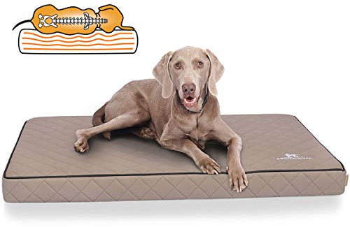 Knuffelwuff Orthopädische Hundematte Juna Hundebett aus laser gestepptem Kunstleder waschbar Hunde ortho orthopädisch memory XXL 110x66cm Grau