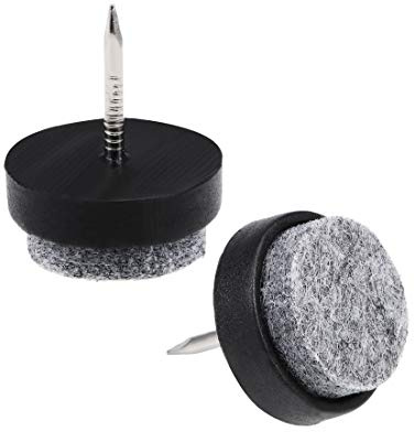 sourcing map 26Stk. Aufnageln Möbel Filzgleiter 20mm Durchm. Schwarz | Stuhl Tischbein Schutz