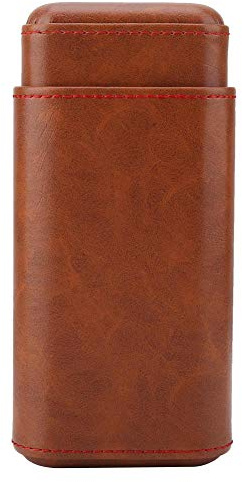 Garosa 3 Tube Cigar Humidor Holz Zigarre Box, tragbare Zigarrenschachtel, Zedernholz & echtes Leder Zigarrenschachtel für zu Hause und unterwegs