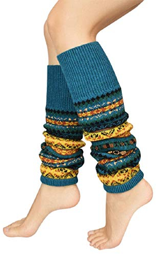 Voqeen Stulpen Damen Beinwärmer Knie Socken Böhme Gehäkelt Gestrickt Stulpen Bein Wärmer Beinstulpen Strümpfe Gestreift Strümpfe Socken Verdicken Tanzen Strumpf Lange Beinwärmer