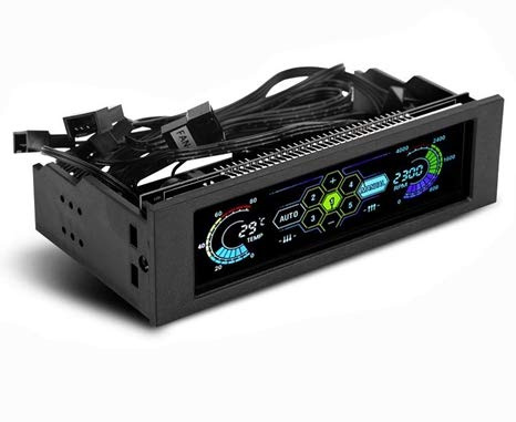 PC-Computer-Lüftersteuerung, LCD-Frontplatten-5-Wege-Lüftertemperaturregler, CPU-Temperatursensor-Computerkühleinheit