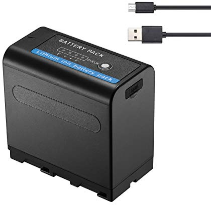 Miady 7200mAh NP-F970, NP-F960, NP-F950, NP-F930 Akku, Kompatibel mit Sony DCR-VX2100, DSR-PD150, DSR-PD170, FDR-AX1, HDR-FX1, HDR-FX7, HDR-AX2000,5V USB Ausgang, DC Strom-Eingang