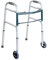 Ausilium Andador plegable de aluminio con 2 ruedas y 2 patas, regulable en altura - Peso de 2,4 kg