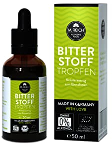 M. Reich BitterStoff Tropfen - Bittertropfen ohne Alkohol - 50 ml für 38 Tage - 55 Bio Pflanzen und Bitterkräuter - Vegan und ohne Zusatzstoffe