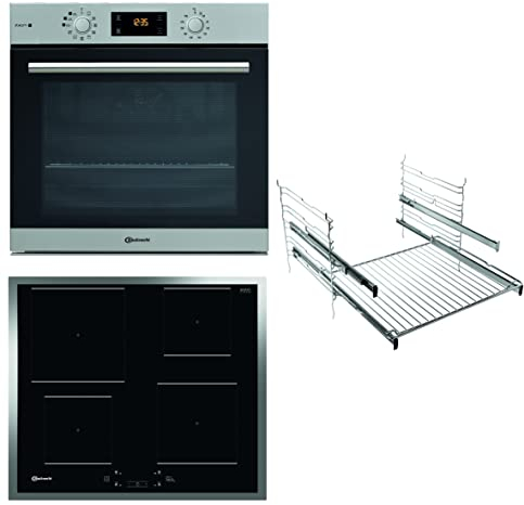 Bauknecht BAKO 566 IND Herd-Kochfeld Kombination/Induktionsfeld (60 cm) / Heißluft/Gentle Steam/Maxi Cooking/My Menue/Kochzonen mit Booster- Funktion/Backauszug auf 2 Ebenen, Edelstahl