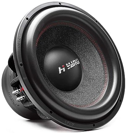 H YANKA BSF-10-2 25,4 cm Subwoofer – 1200 W max. Leistung, schwarzer Aluminiumkorb, 6,3 cm Dual-Schwingspule, 2 Ohm Impedanz
