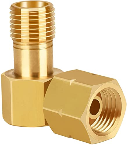 Oumuik Verbindungswinkel Gas 1/4' Links 90 Grad Eckverbinder ，für Gasschlauch Winkel, Gaskocher und Gasherd im Caravan Wohnmobile