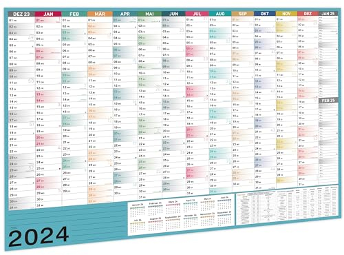 Kalender 2025-2026 Wandkalender - XXL Wandkalender 2025-2026 Größ (100 x 70 cm), von Aug 2025 bis Sep 2026, für Schüler und LehrerGeburtstagskalender - Morandi