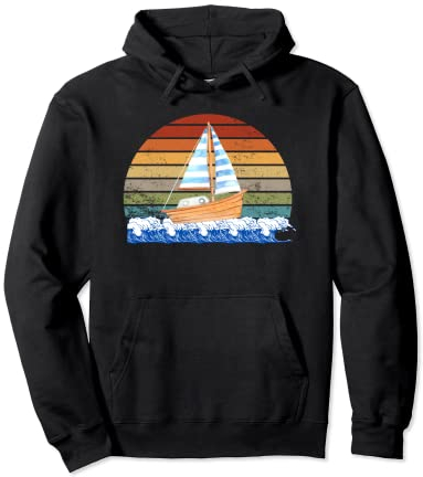 Sea Captain Segelboot Lustiges Schlauchboot Segeln Sonnenuntergang Damen Pullover Hoodie