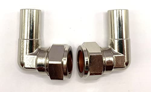 Greened House 90 Degree Elbow Radiator Valve 15mm (Pair) for Radiator & Towel Rail Valves Chrome 1/2