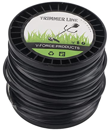 Kuuleyn Trimmer Line,3.3mm String Trimmer Line High Cutting Efficiency Low Noise Quadrate Black Trimmer Line for Most Lawn Mowers Farm(50m)