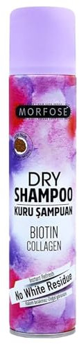 Morfose Shampoo a secco extra volumizzante, 200 ml, shampoo a secco a biotina e collagene, aggiornamento immediato, nessun residuo bianco, uso unisex