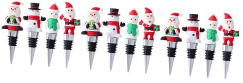 Abaodam 12stücke Weihnachts-weinflaschenverschlüsse Wiederverwendbare Stopfen Für Wein Sekt Und Öl Luftdicht Für Partys Hochzeiten Und Festliche Anlässe Für Weinliebhaber Und