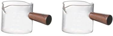 Juego de 2 tazas medidoras de vidrio con doble boquilla, resistentes a la temperatura, para vinos líquidos, transparentes, 150 ml