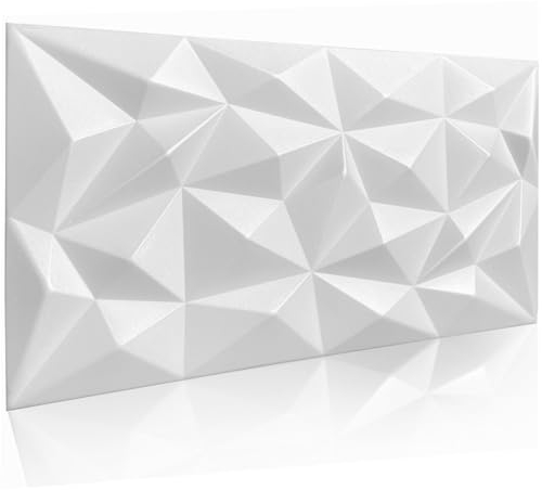 3D Paneele Polystyrol XPS Styropor – Moderne Wandverkleidung & Deckenpaneele – Wandpaneelen Leicht Flexibel - 100 cm x 50cm / ‎‎3m² - 6 Stück (Weiß 03)
