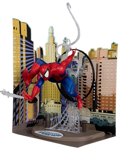 McFarlane Toys - Marvel Spider-Man 1:6th Scale Posed Figure with Scene & Comic (Based on The Amazing Spider-Man #301)
