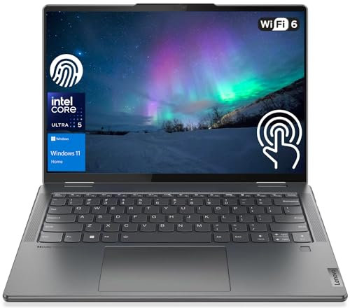 Lenovo Yoga 7 14 2-in-1 Laptop, 14 FHD+ Touchscreen, Intel Ultra 5 125U (Beats i7-1355U), 16GB DDR5 RAM, 1TB SSD, FP Reader, Backlit KB, SD Card Reader, IR Camera, Wi-Fi 6, W11H, Grey