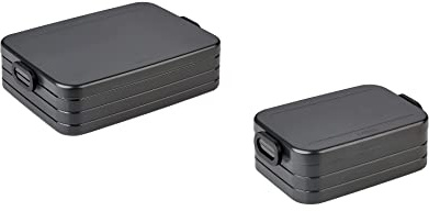 Mepal | Take a Break Duo Pack | Brotdose To Go | Lunchboxen für 2 bis 4 Sandwiches oder 4 bis 8 Brotscheiben | ideal für Meal Prep | Essenbox mit Unterteilung | Nordic Black