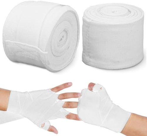 Tissting Boxbandagen für Männer Frauen 2 Rollen 5m Elastische Bandagen Boxen - Kampfhandschuhe Boxsack mit Klettverschluss für Mixed Martial Arts, Muay Thai und Andere Kampfkünste