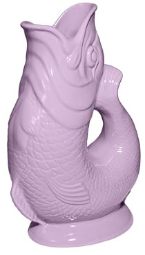 The Original Gluggle Jug - Lilac Glug Jug in XL, 28cm 1.4L - Gug Glug Fish Shaped Jug - Decorative Glugging Water, Cocktail, Wine & Gin Pitcher, Decanter or Vase - Hand Made in Britain