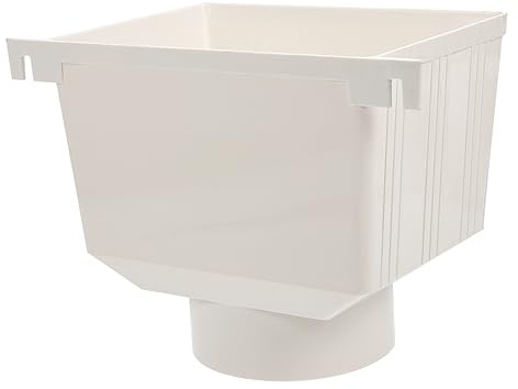 Hoement Distributore Acqua Piovana e Collettore a Imbuto per Grondaia in Pvc 9.8x6.5x6.5 Cm Tubo di Scarico per Raccolta Acqua Tetti e Aree Esterne