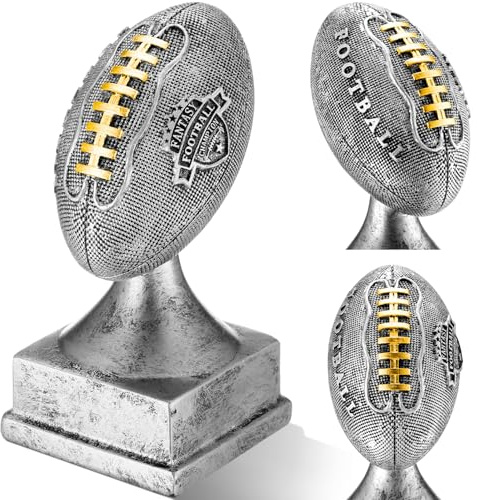 Wiwiqing Fantasy Football Champion Trophäe, 15,2 cm hoch, Gewinner Glory Award, zum Feiern des Spiels, Touchdown oder Play Off Win (Silber) | League Season Award, Meisterschaftsspiel, Playoff-Siegeranerkennung, Harz-Trophäen mit Basis, Büro Zuhause Display