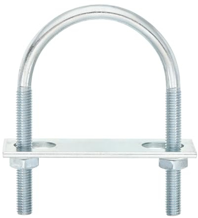 sourcing map Round U-Bolts, 8 Set 60mm Inner Width 100mm Length M8 Zinc-Plated Carbon Steel U Clamp Bolt with Nuts and Plates, for Boat Trailer