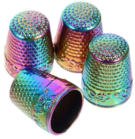 Lurrose Ditale da Cucito in Rame 4 Pezzi Design Antiscivolo e Barriera Protettiva per Lavori di Cucito a Mano e Maglieria