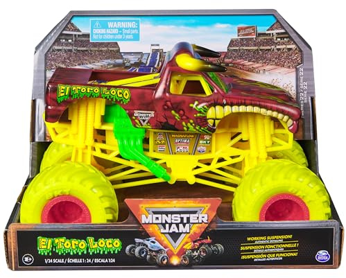 Monster Jam, Camión monstruo oficial El Toro Loco, vehículo fundido a presión de coleccionista, escala 1:24, juguetes para niños y niñas a partir de 3 años