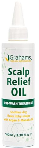 Grahams Natural Scalp Relief Oil - Itchy Scalp Treatment for Dry, Itchy & Flaky Skin, Psoriasis, Seborrheic Dermatitis & Dandruff - Steroid-Free, Moisturising Pre-Wash Oil, 100ml