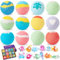 12 x Bombes de Bain pour Enfants, Contenant le jouet surprise à l'intérieur, Bombes de Bain Moussantes Organiques Naturelles, Ami des Végétaux et Sans Cruauté, Cadeau pour les Garçons et les Filles
