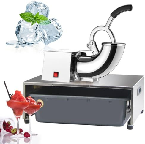 Macchina per Granita | Tritaghiaccio Elettrico per Coni di Neve e Bevande Ghiacciate | 220 lbs/h | Macchina per Coni di Neve in Acciaio Inossidabile,110V