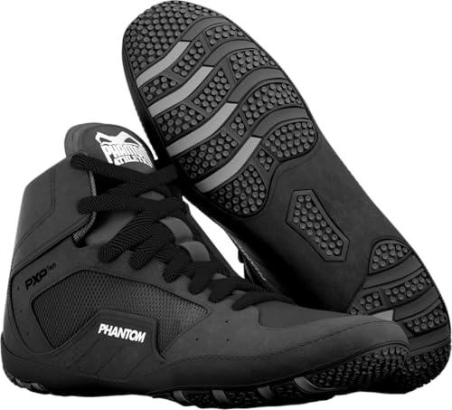 Phantom Athletics Tactic Ringerschuhe - Kampfsport-Schuhe für Ringen, Wrestling und MMA - Kinder & Erwachsene - Schwarz - 41