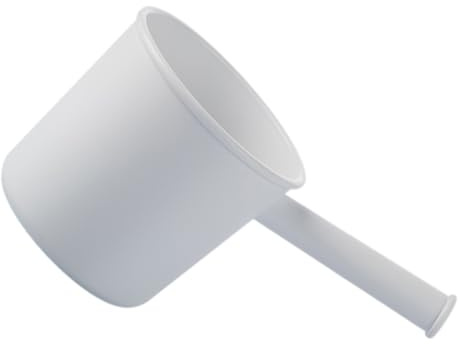 BAZEITFLOW Long Handle Water Ladle with Large Capacity for Household Kitchen Use Ergonomic Plastic Water Scoop for Boiling Soup Washing Vegetables and Fruits Easy to Clean White Bath Spoon