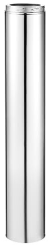 VEVOR Double Wall Insulated Chimney Pipe, 6 x 48 inch Stainless Steel (Inner 316,Outer 304) Stove Straight Pipe, Easy Installation & Thick Insulation Cotton for Indoor and Outdoor, 1 Pack,Silver