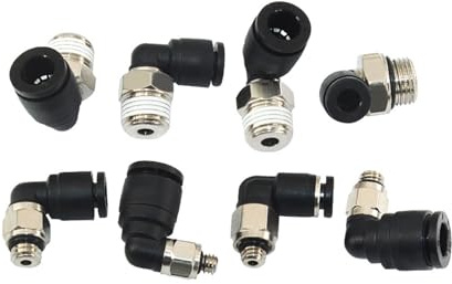 Mini connecteur d'air pneumatique, raccords coudés PL 3 4 5 6mm, filetage mâle M3 M4 M5 M6 1/8 , tuyau à insertion rapide et droite, 1 à 10 pièces(PL3-M5,2pcs)