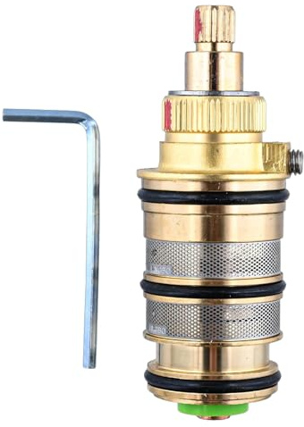 1pcs Full Copper Brass Bath Shower Thermostat Mixing Valve Shower Rod Faucet Shower Mixing Valve Home Improvement