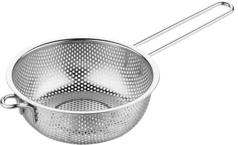 Bomefoi Colador De Cocina | Malla Fina De Acero Inoxidable - Colador De Metal Para Alimentos De Cocina - Para Frutas Verduras Pasta Tallarines Ensaladas Cocinar Lavado Hogar Restaurante