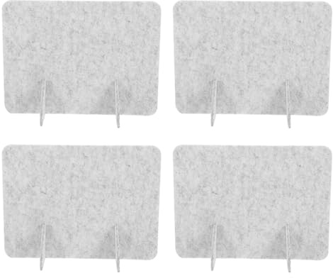 ULTECHNOVO Lot de 4 Panneaux de Séparation en Feutre Acoustique Gris Clair 30X40 CM Autoportants pour Bureau Cloison de Confidentialité pour Salle de Classe Bibliothèque et Espace de