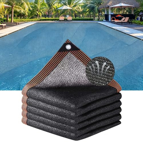 Filet Protection Piscine Rectangulaires,Filet pour Piscine 4x8m,Bâche Protections Piscines Hors-Sol,Couverture Volet Piscine,Filets Protection piscines pour Bloquer Feuilles Morte(4x8m(13x26ft))