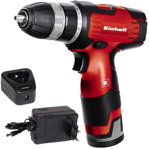 Einhell Akkuschrauber TH-CD 12 Li, Li-Ion, 12 V, 1,3 Ah, 1 Gang, 22 Nm, Schlanke Bauform, Magnet-Schraubenhalter