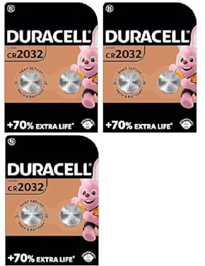 Duracell DL2032 Lithium Coin Battery, 2032 Size, 3 V, 230 mAh Capacity (Case of 6) Style: 2032 Size: 6