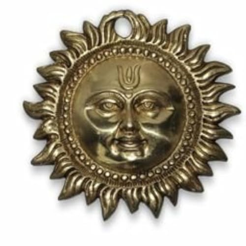Zap Impex Sonnenmaske, Wanddekoration, Messing, indische Heimdekoration, 14 cm