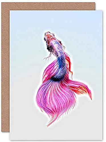 Siamese Fighting Fish Pink Greetings Card