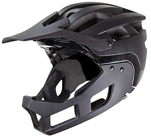 Demon United FR Link System Mountain Bike Helmet Fullface with Removable Chin Guard- Includes Head Cinch Adjuster and Padded Cheek Fit Kit