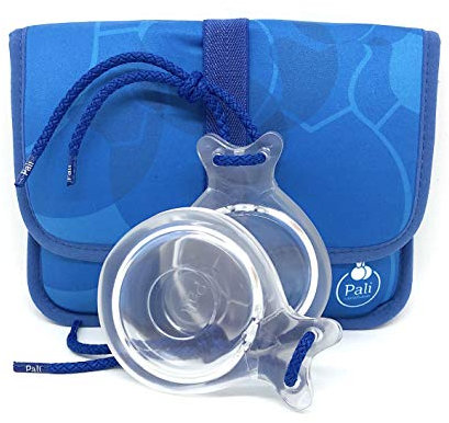 Castañuelas PALI color TRANSPARENTE con DOBLE CAJA. Ideal para el aprendizaje. (Funda Azul)