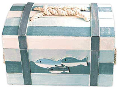 SESCO Holzkiste im maritimen Design in 3 Größen (29,5x20x18)